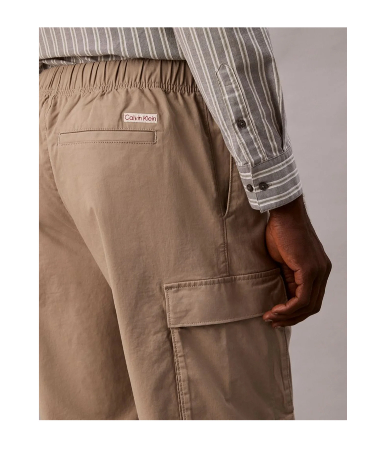 Calvin Klein Jeans Est.1978 Straight Cotton Cargo Pants In Brown