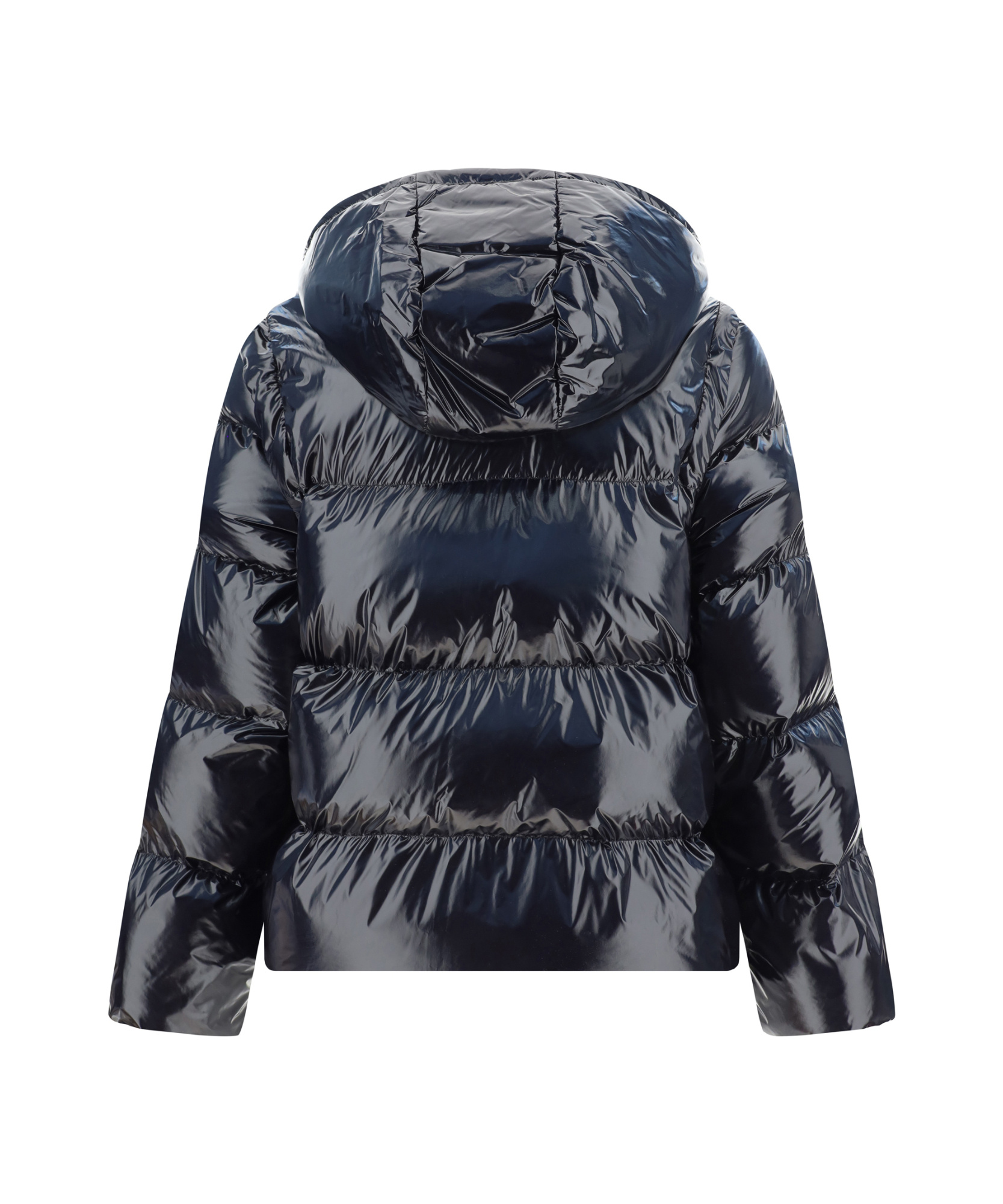 Shop Pinko Logo Patch Hooded Down Jacket In Black