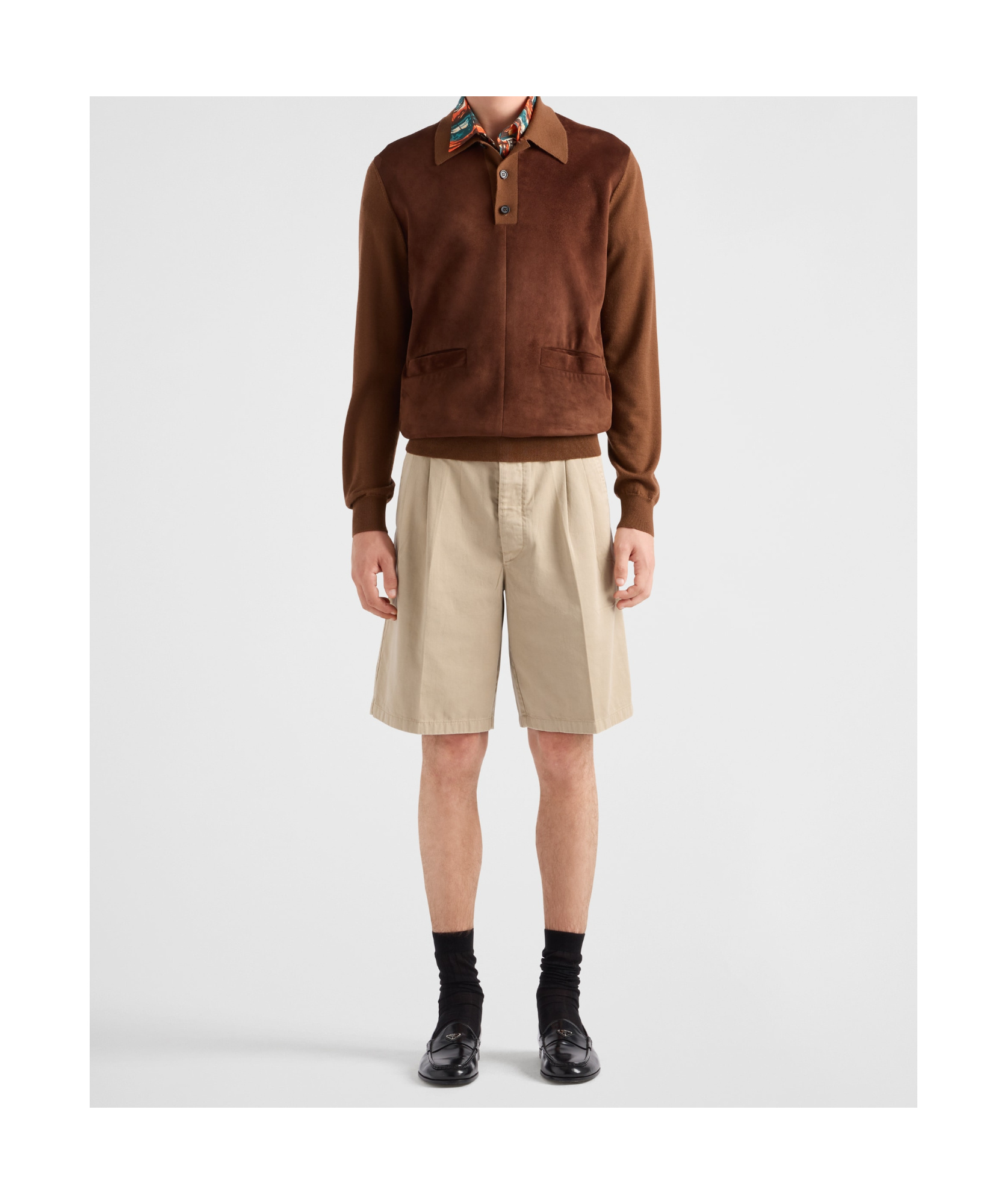 Prada Cotton Bermuda Shorts In Brown