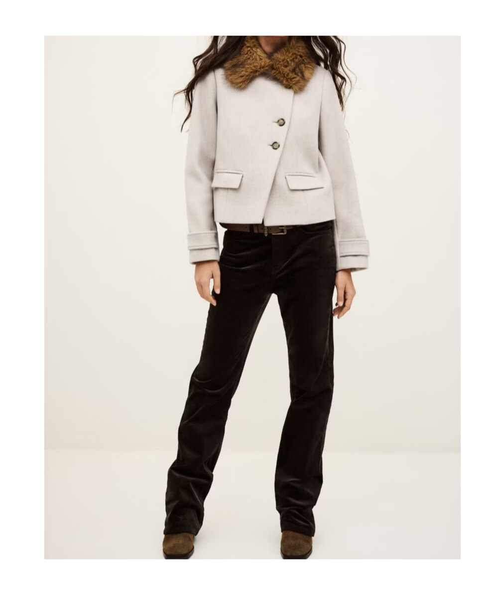 Bash Lapel Long-sleeved Coat In White