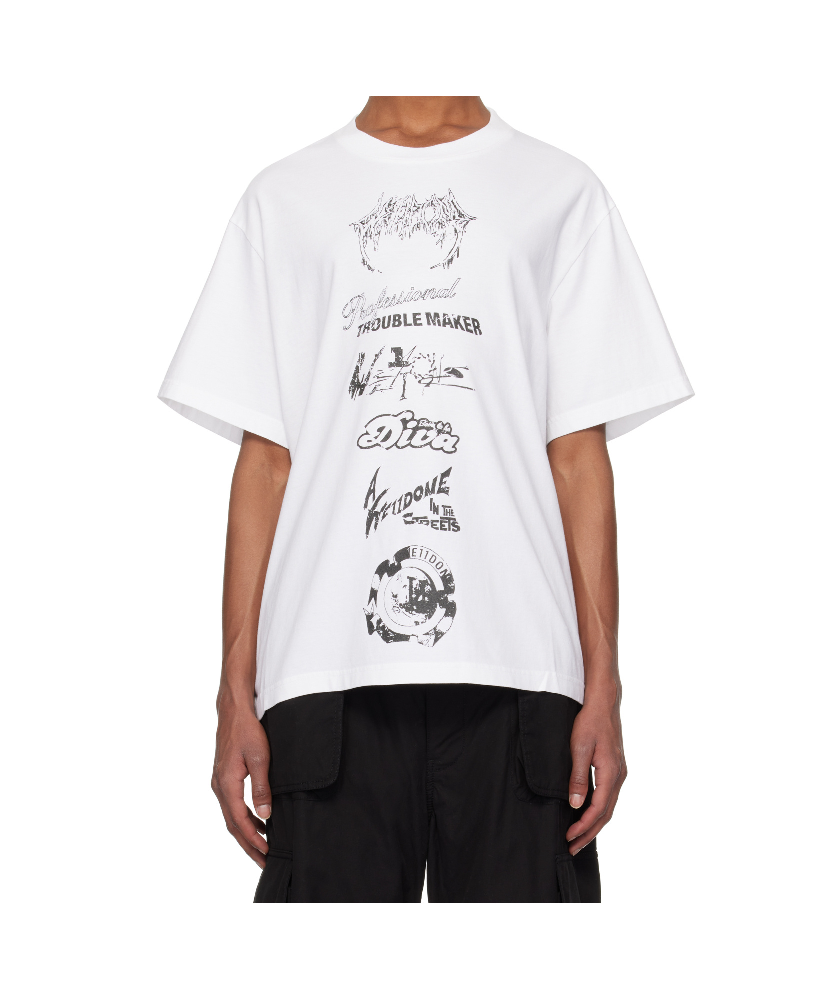 We11 Done Multi Logo T-shirt In White