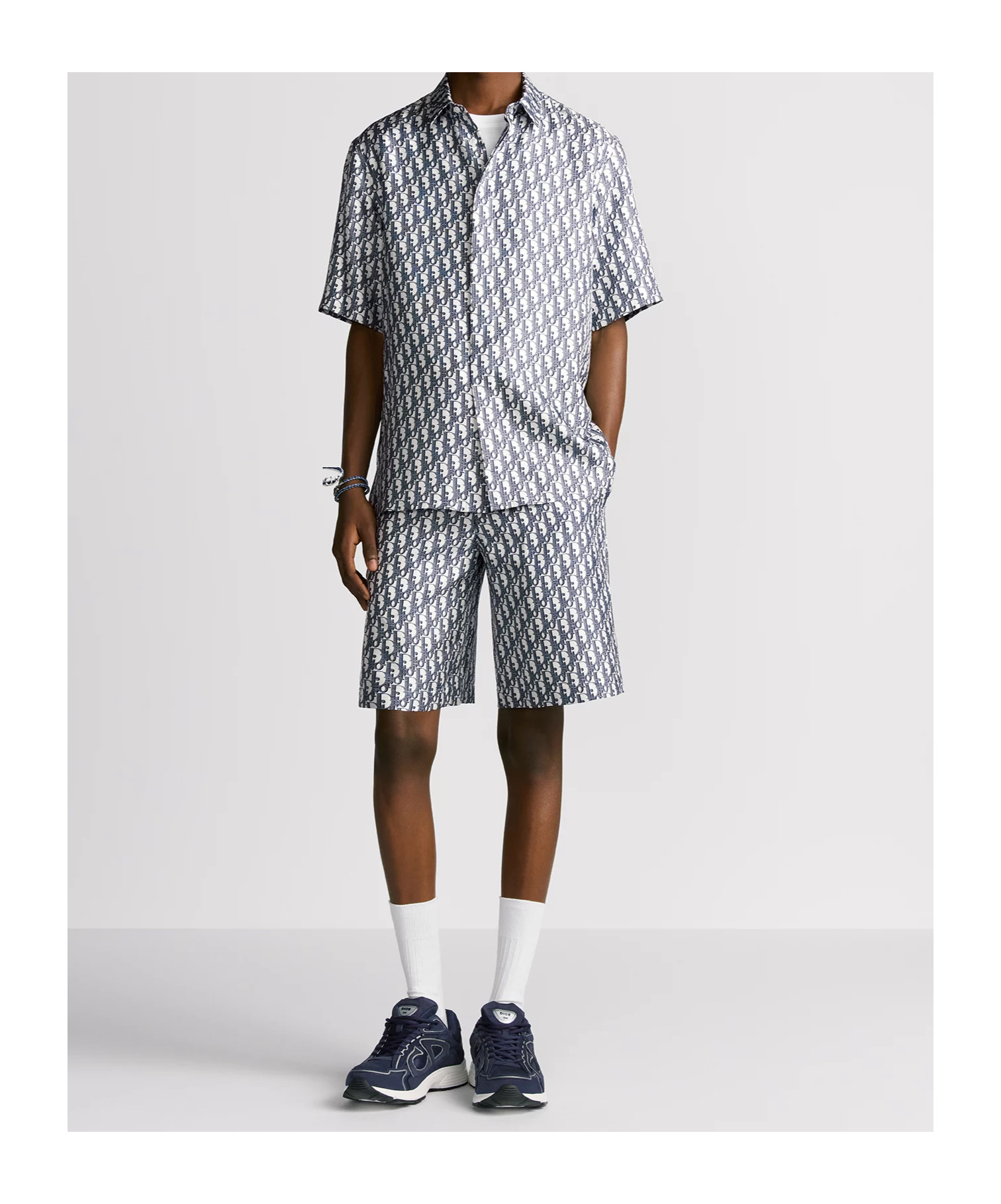 Dior Oblique Bermuda Shorts In Gray