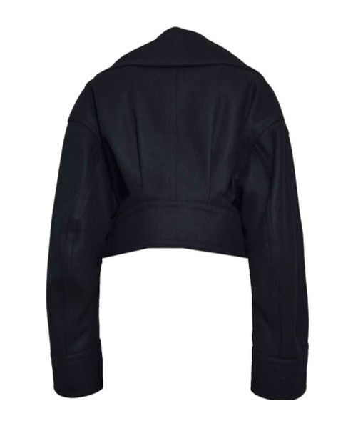 Dsquared2 Double-breasted Cropped Coat In Black