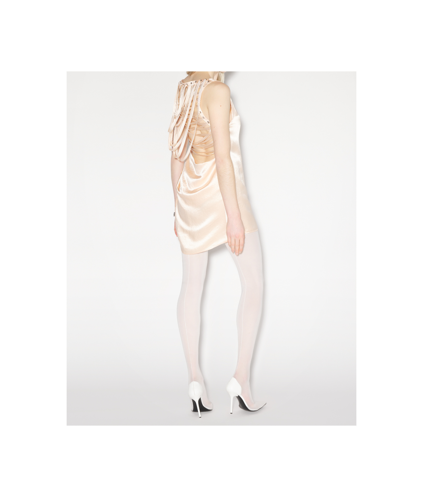 Jean Paul Gaultier Cowl-effect Mini Dress In Neutral