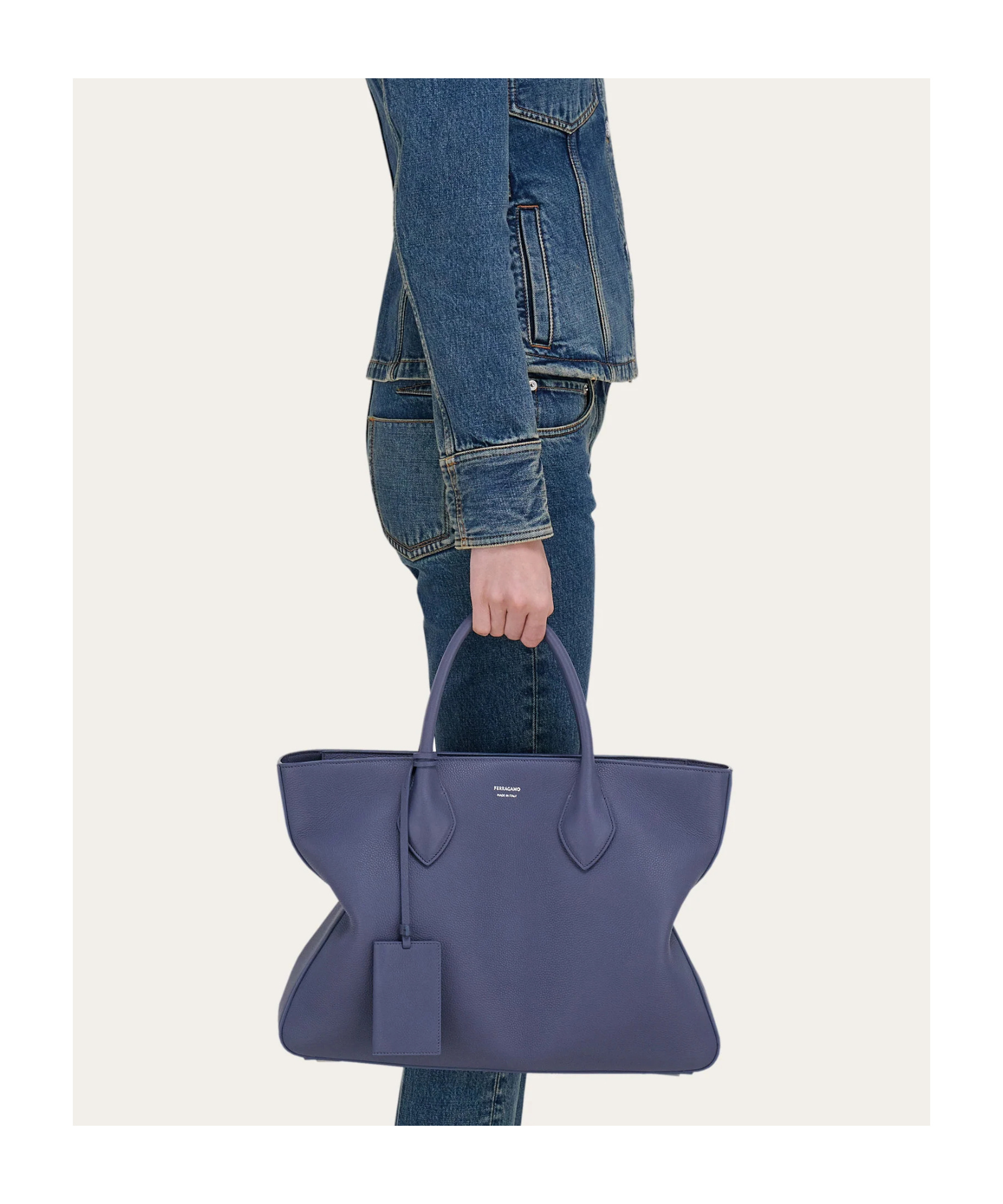 Ferragamo Star-shaped Tote Bag In Gray