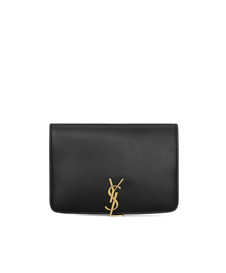 Saint Laurent Voltaire Passport Case In Box In Black