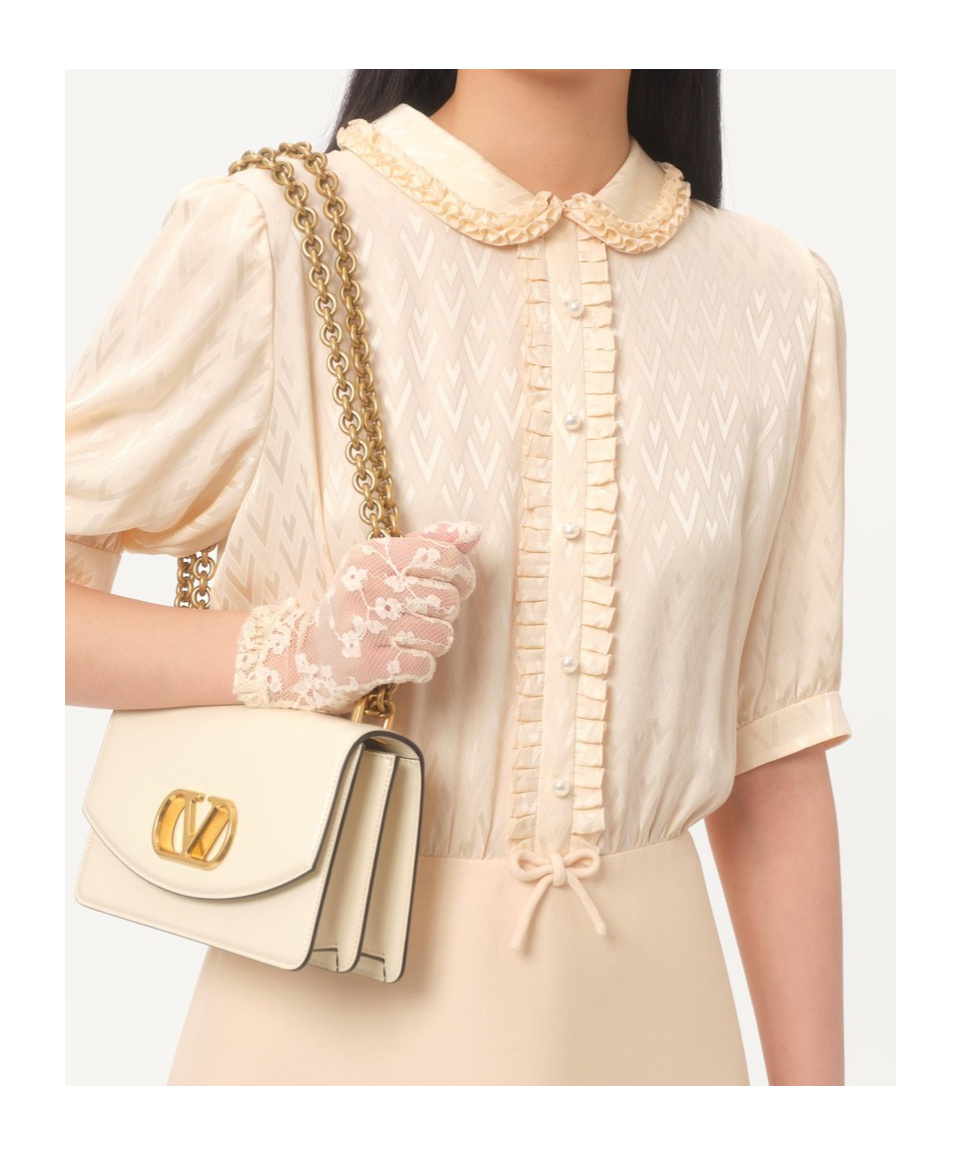 Valentino Women's Crepe Couture Short Dress In Nude