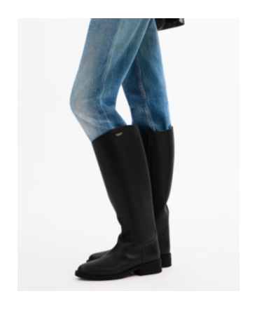 Coach Zip Leather Boots In Black