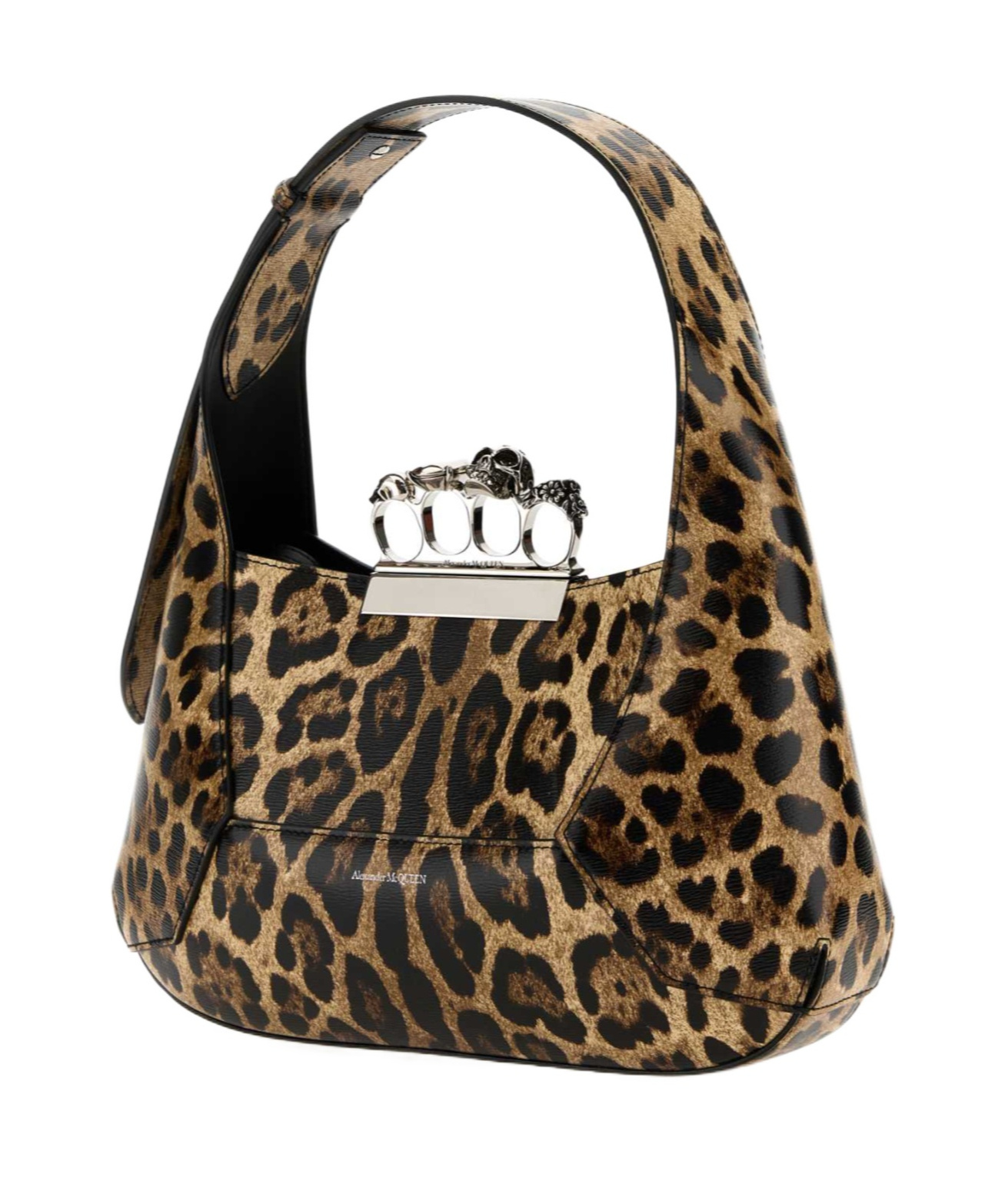 Alexander Mcqueen Women's Printed Leather The Jewelled Hobo Shoulder Bag In Black