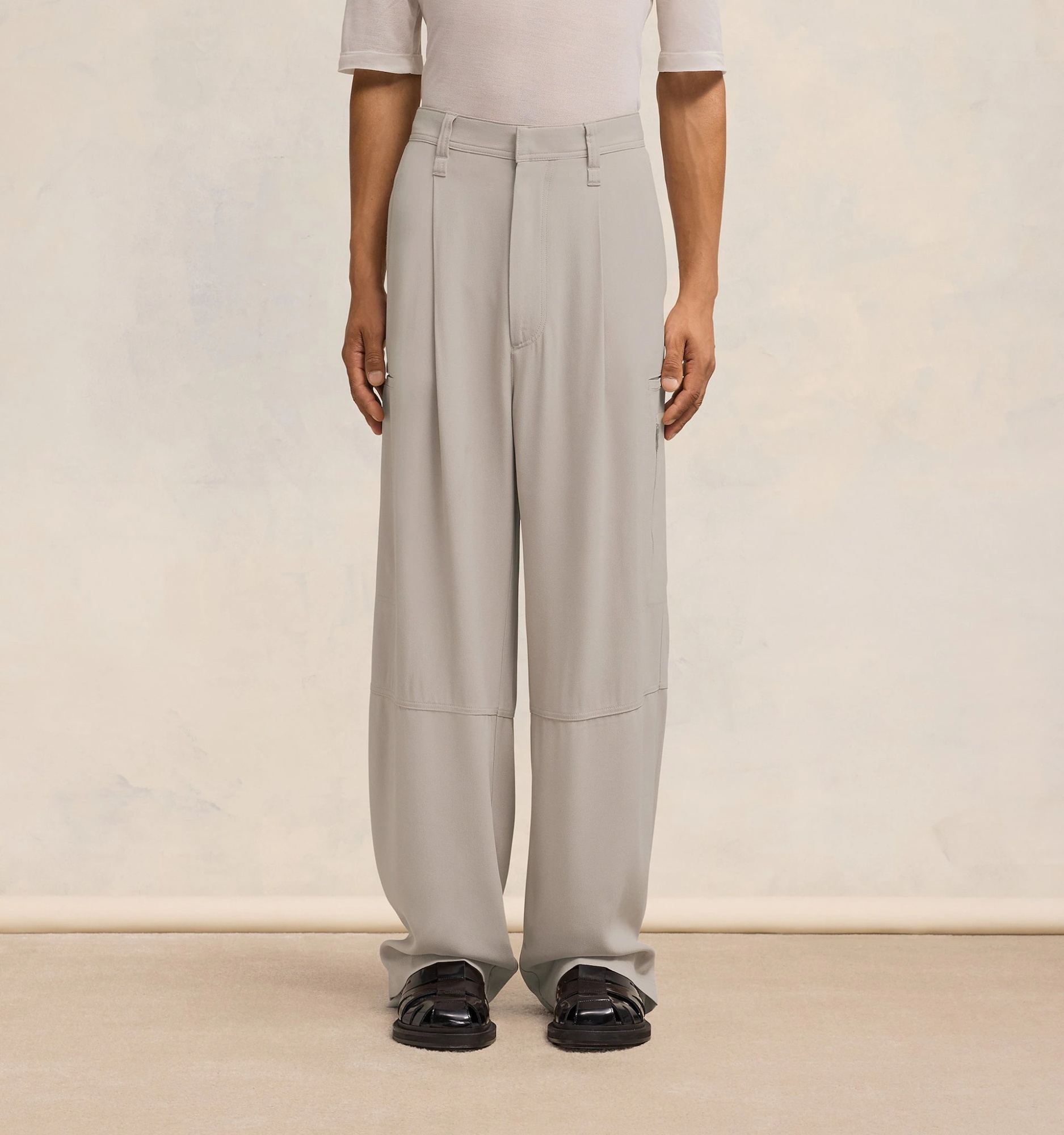 Ami Alexandre Mattiussi Ami Wide-leg Pants In Nude