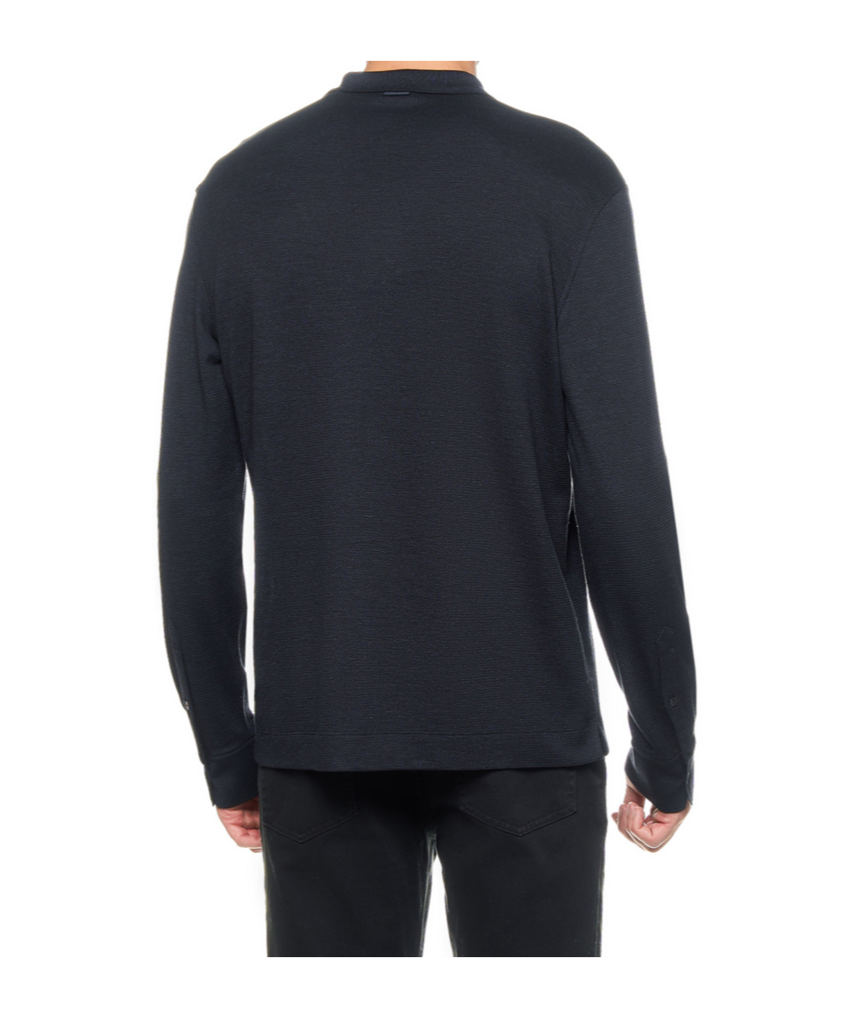 Shop Zegna Fine-knit Polo Shirt In Black
