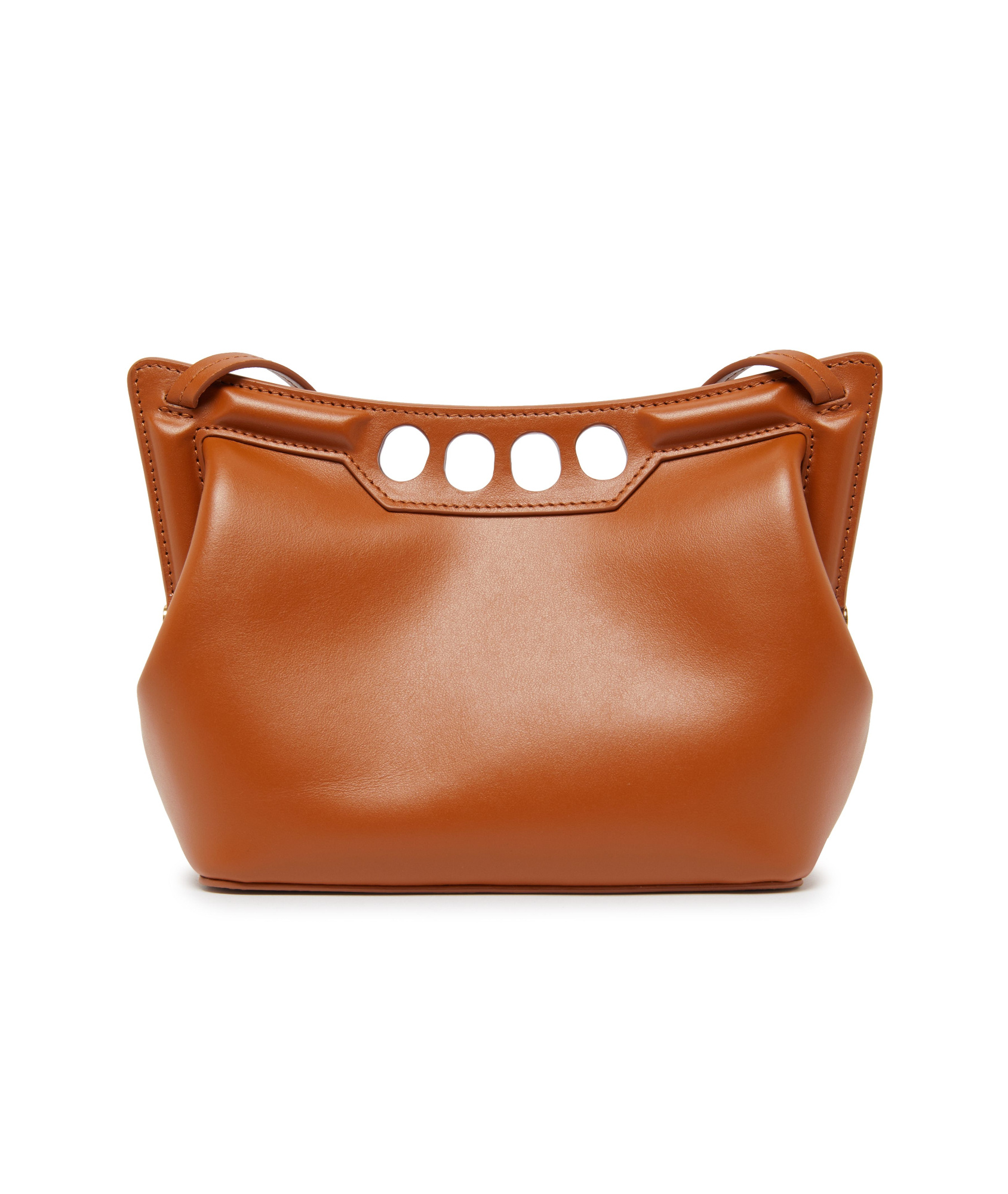 Shop Alexander Mcqueen The Peak Mini Shoulder Bag In Caramel Tan
