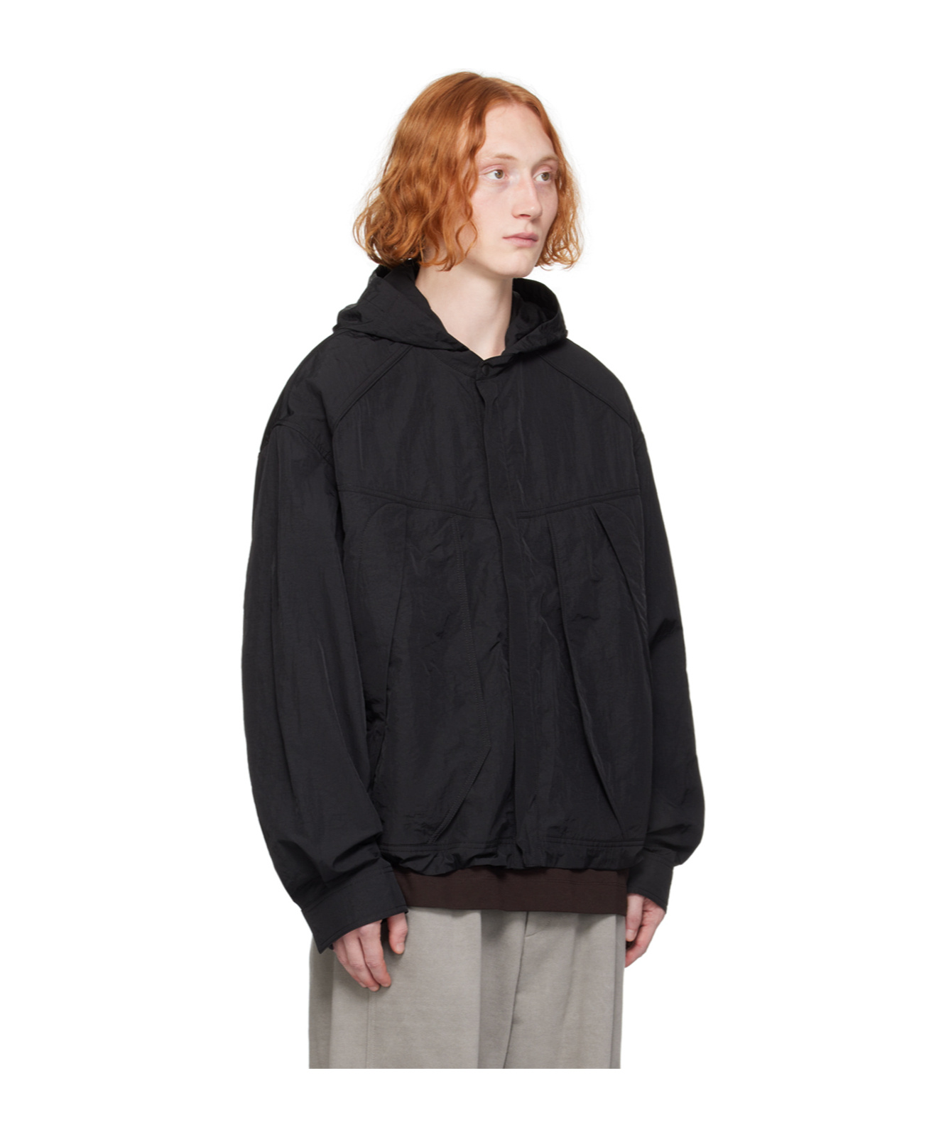 Juunj Hooded Long-sleeved Casual Jacket In Black