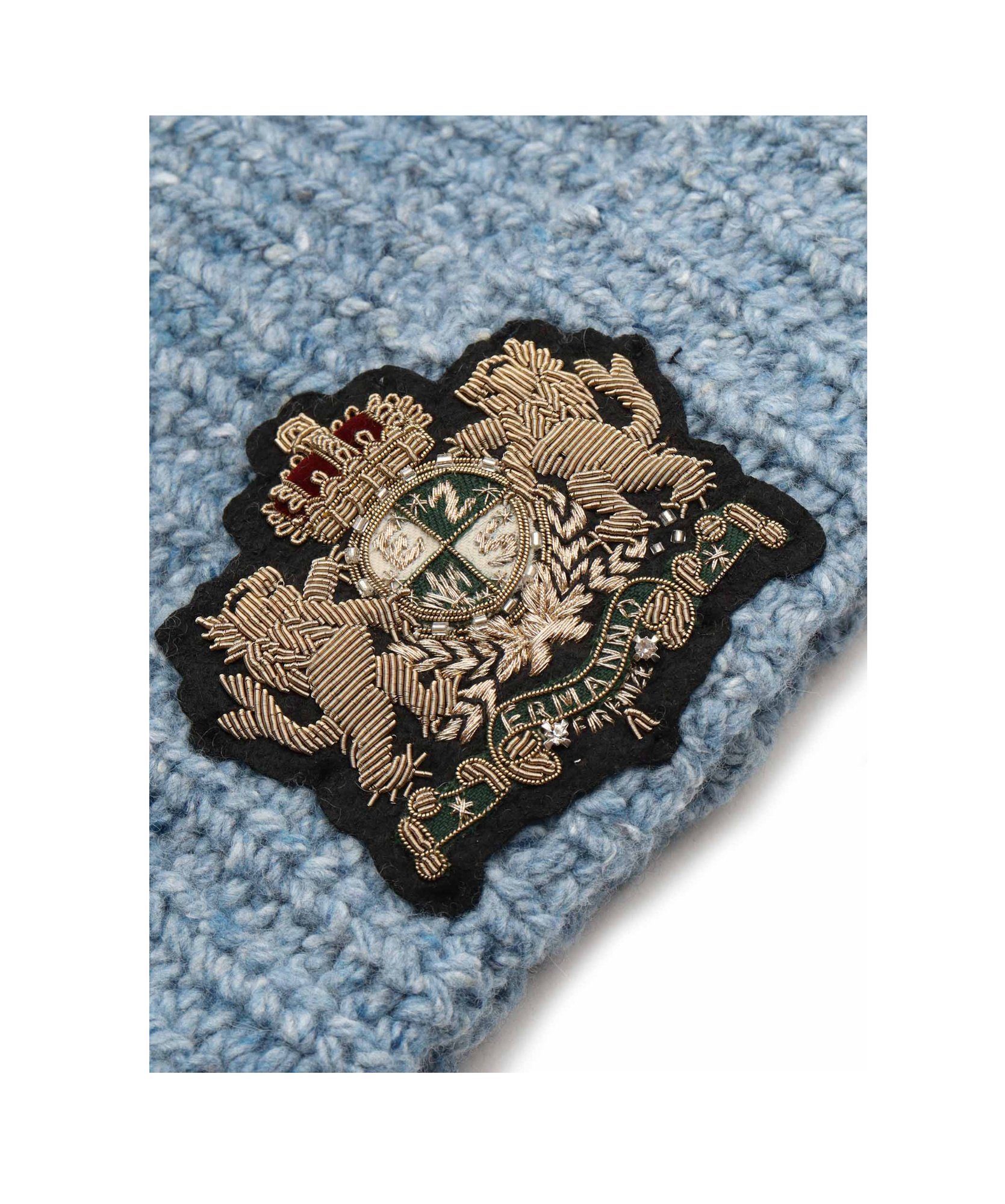 Ermanno Scervino Curled Knitted Hat In Blue