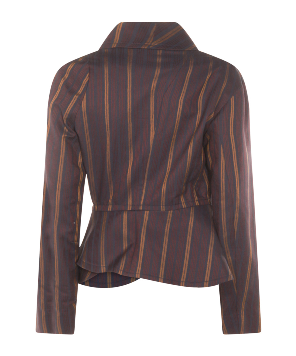Vivienne Westwood Striped Blazer With Long Sleeves And Pockets In Purple