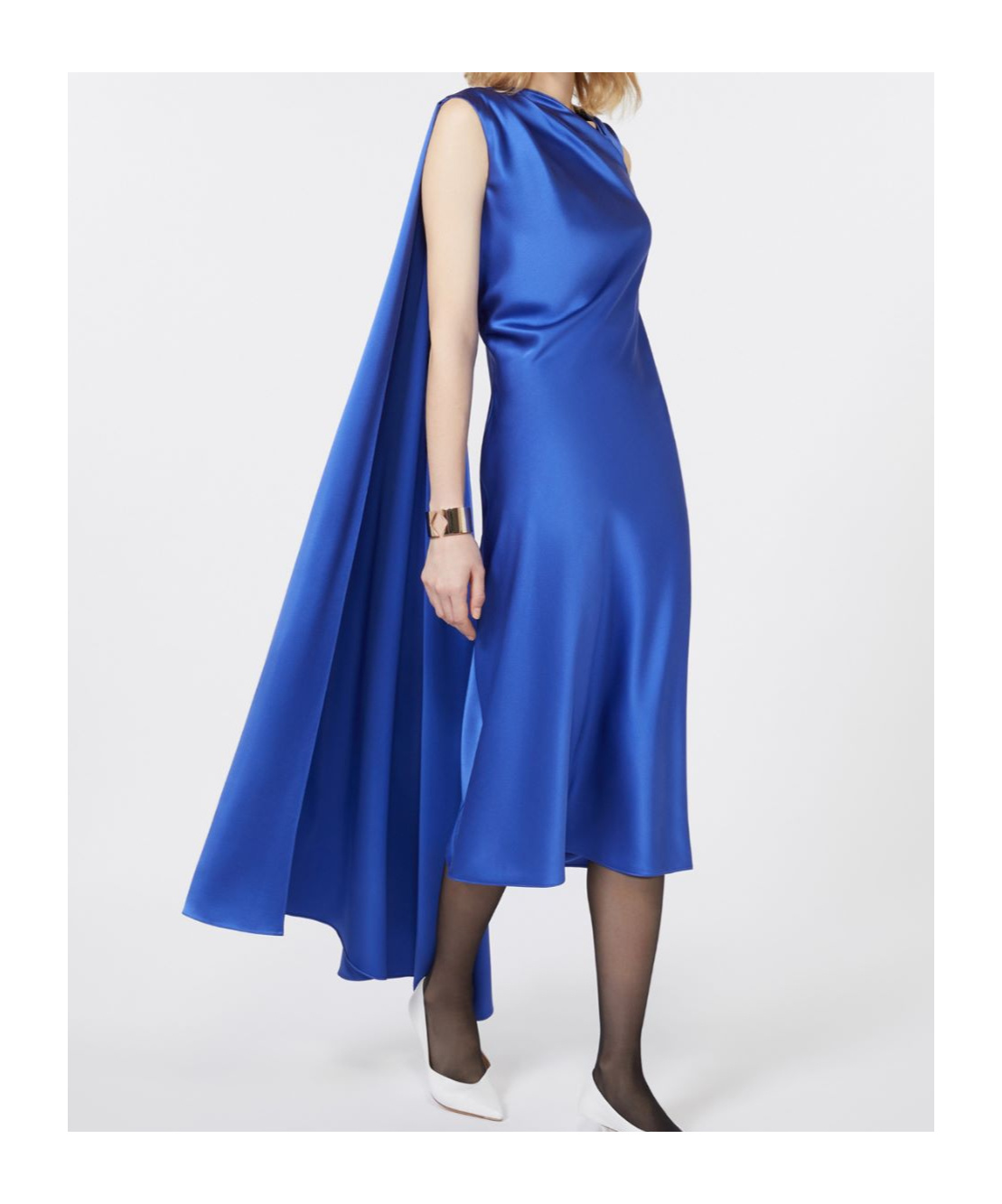 Max Mara Vestido De Cóctel De Raso De Seda In Blue
