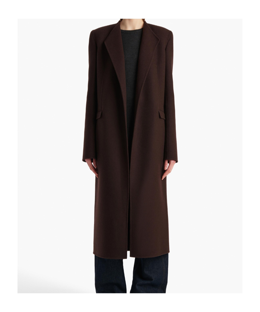 Khaite Belted Wrap Coat In Brown