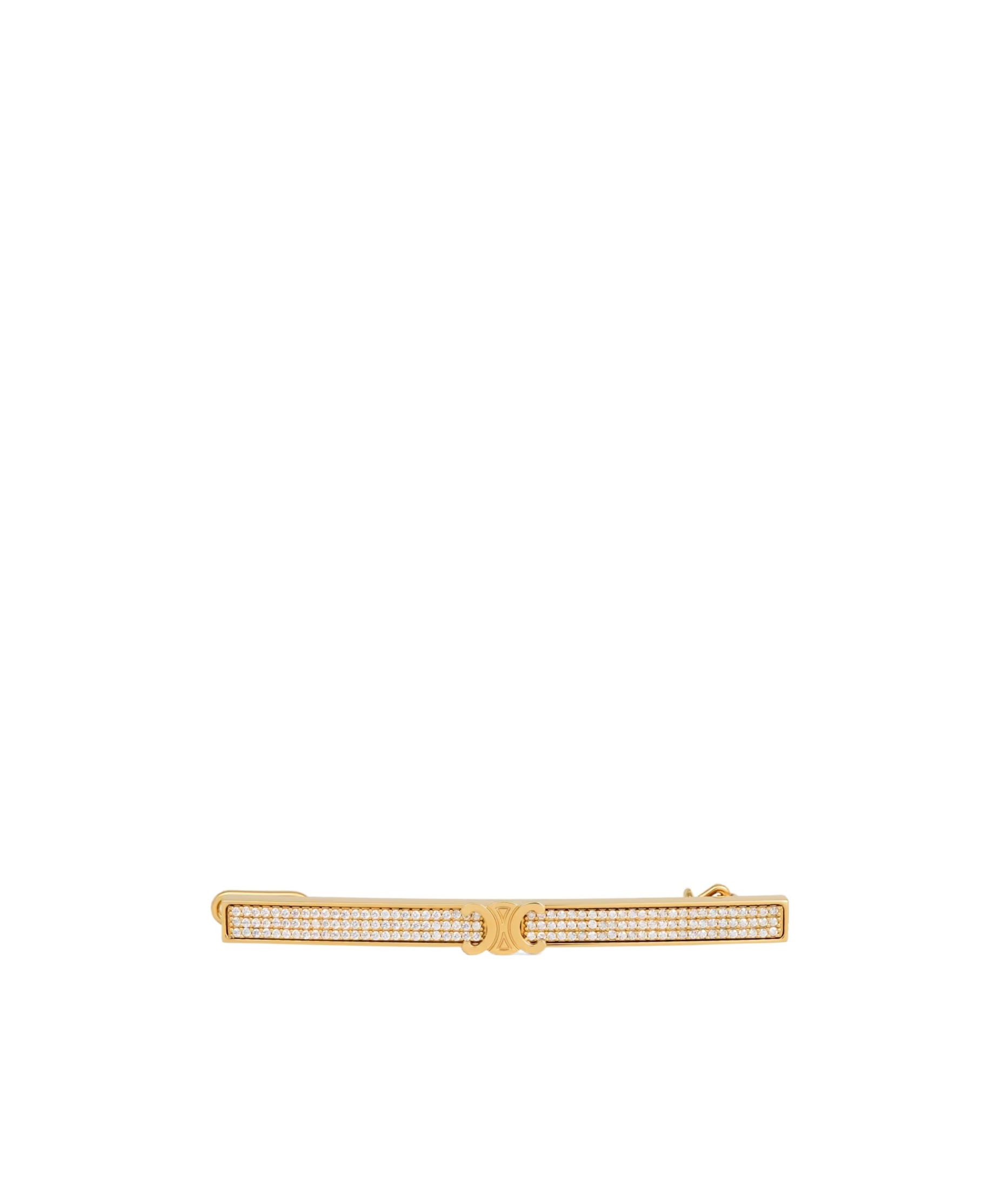 Celine Sparkle Hair Clip In Strass And Brass With Gold Finish In Gold