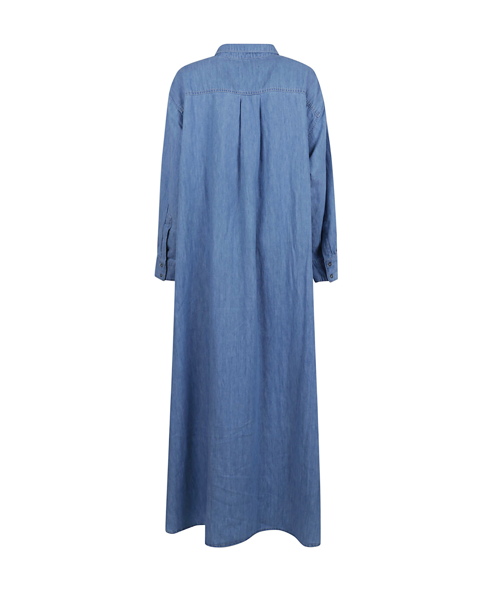 7 For All Mankind Long Denim Shirt Dress In Blue