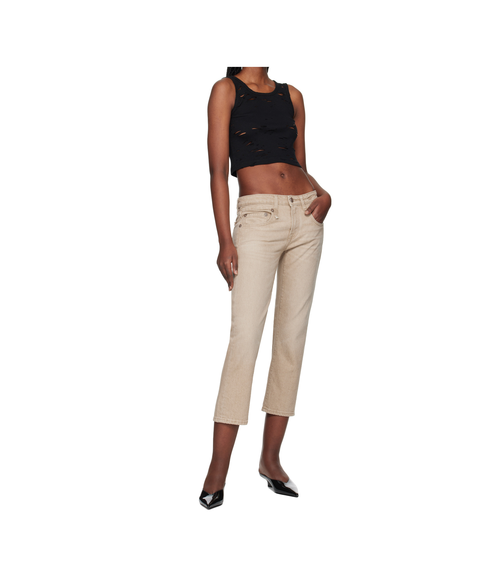 R13 Straight Jeans In Beige