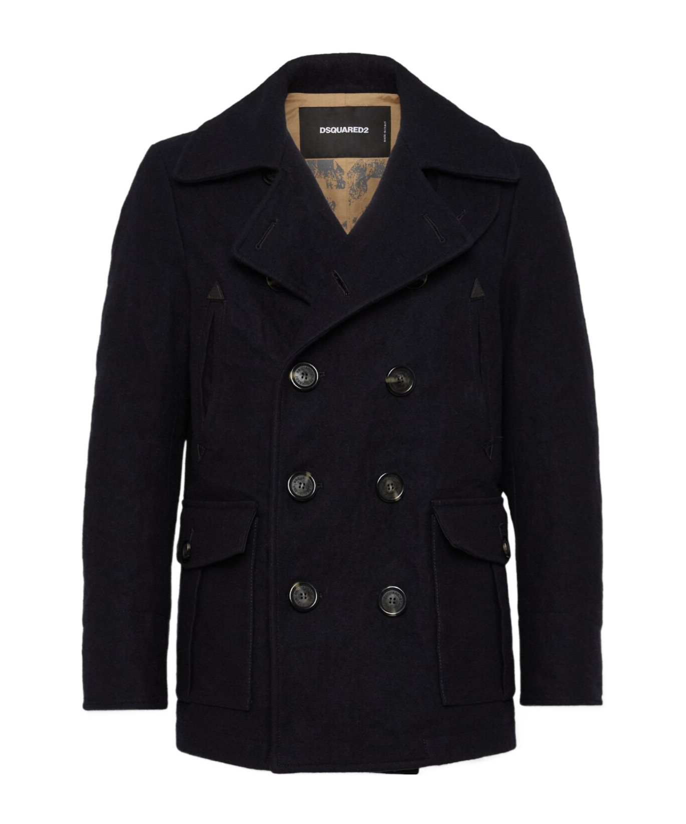 Dsquared2 Double-breasted Short Coat In Black