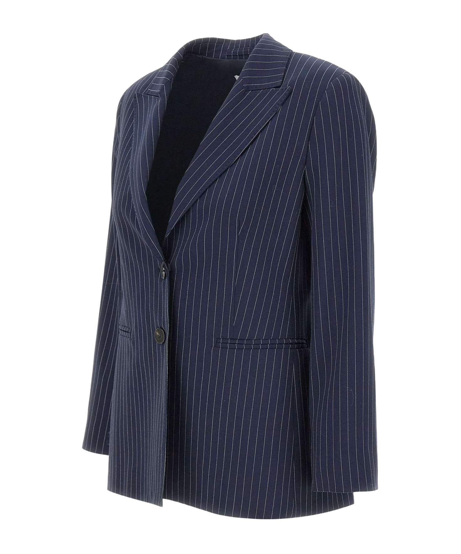 Marella Pinstripe-print Blazer In Blue