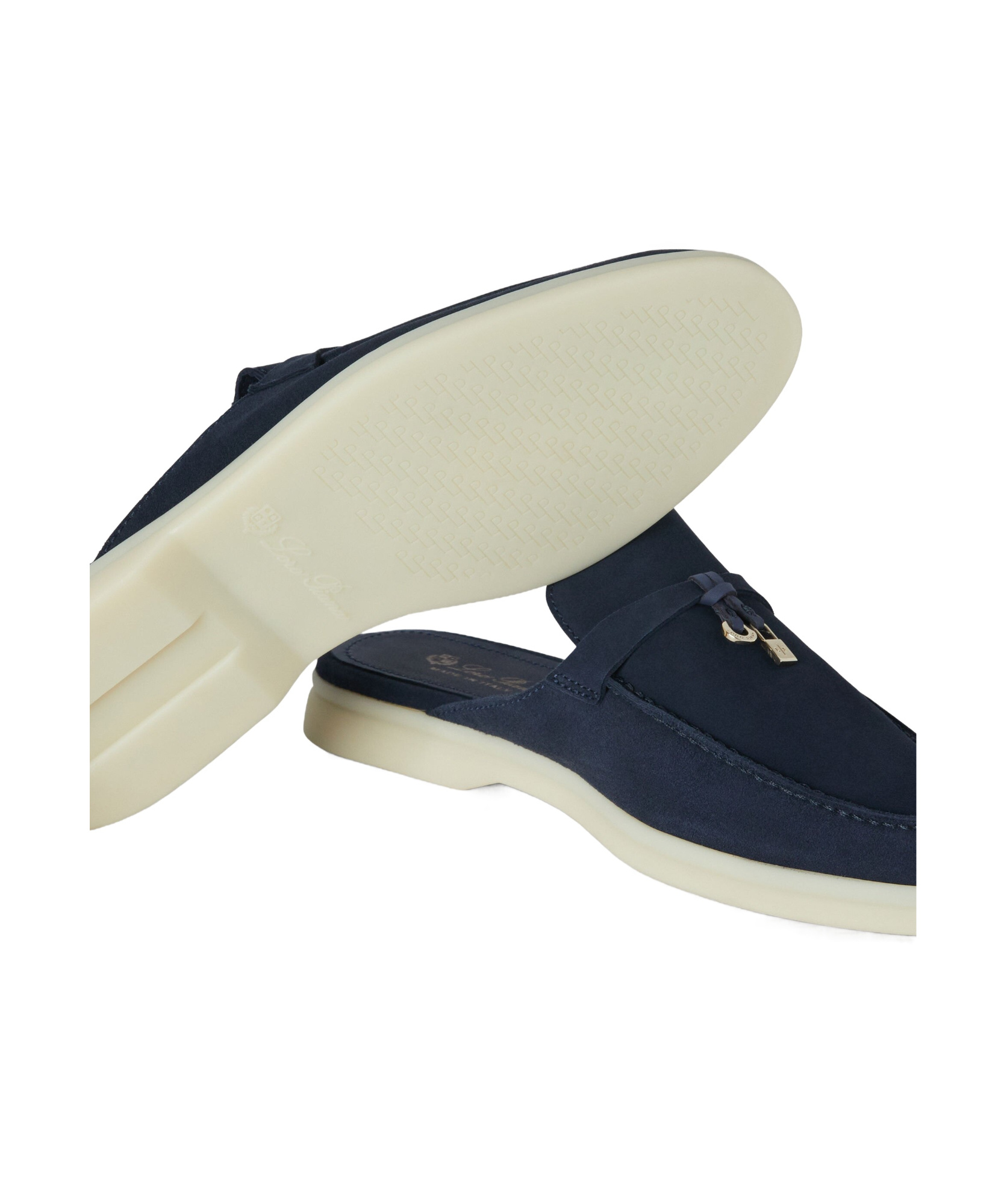 Loro Piana Babouche Charms Slip-on Flat Shoes In Blue
