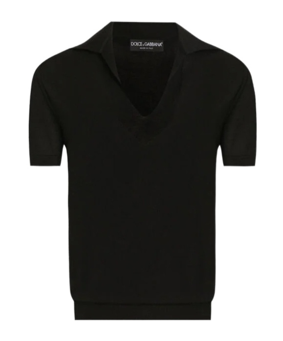 Dolce & Gabbana Cashmere Polo Pullover In Black