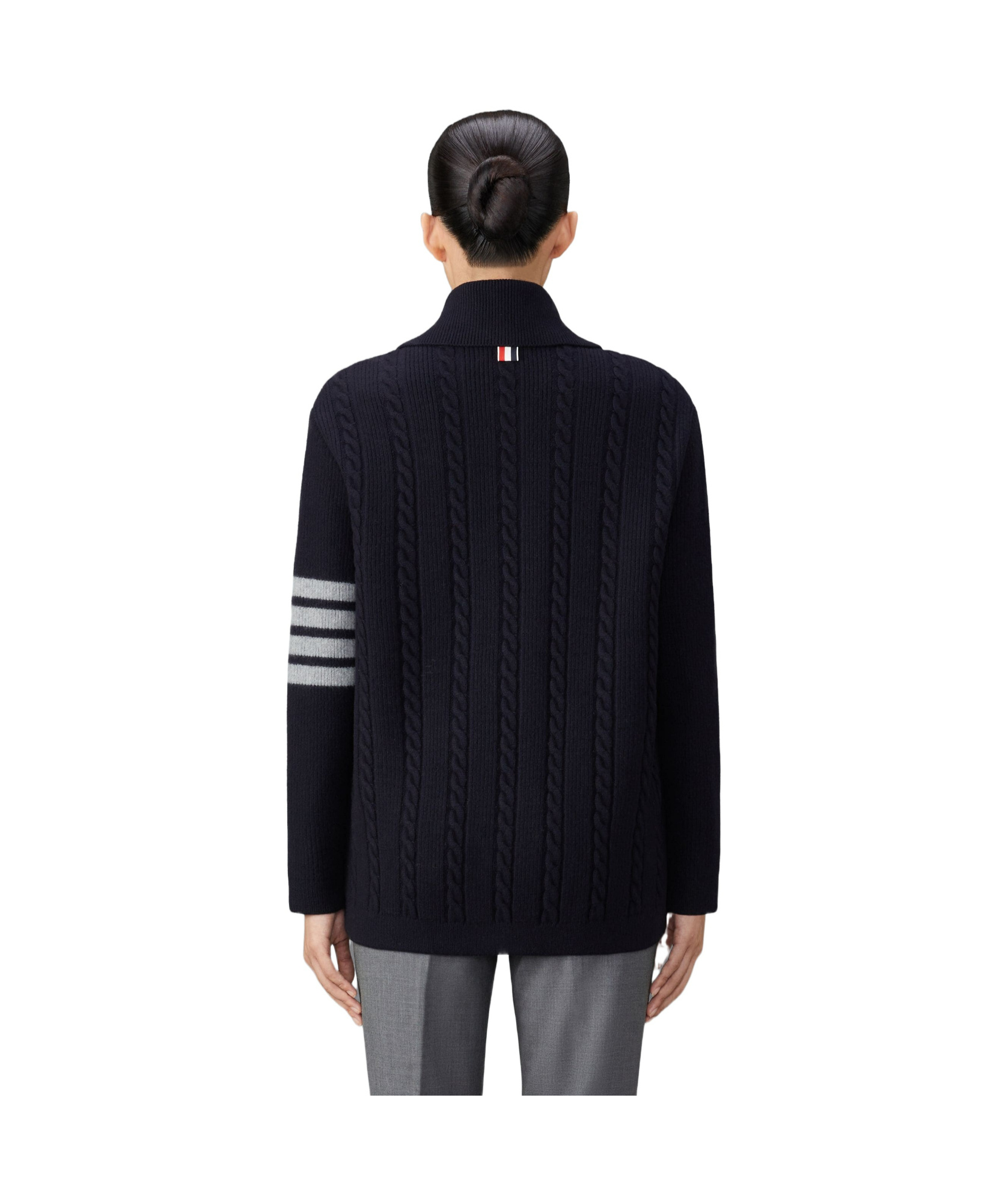 Thom Browne '4-bar Heavy Knit Cardigan In Black