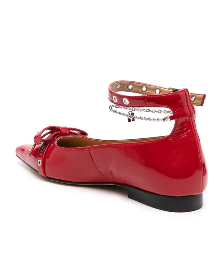 Ganni Jewel Ballerina In Red
