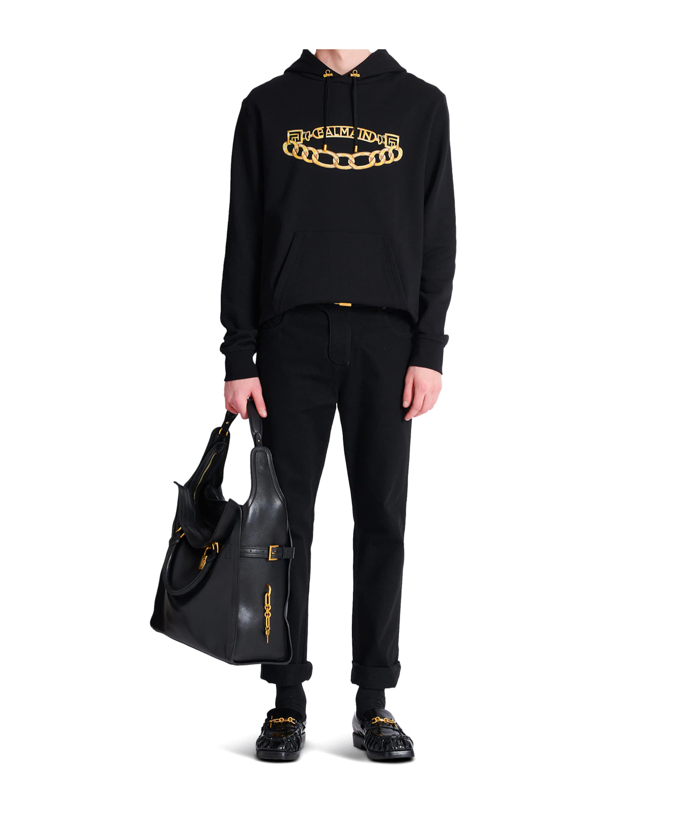 Balmain Logo-print Hoodie - Men's - Cotton In Black