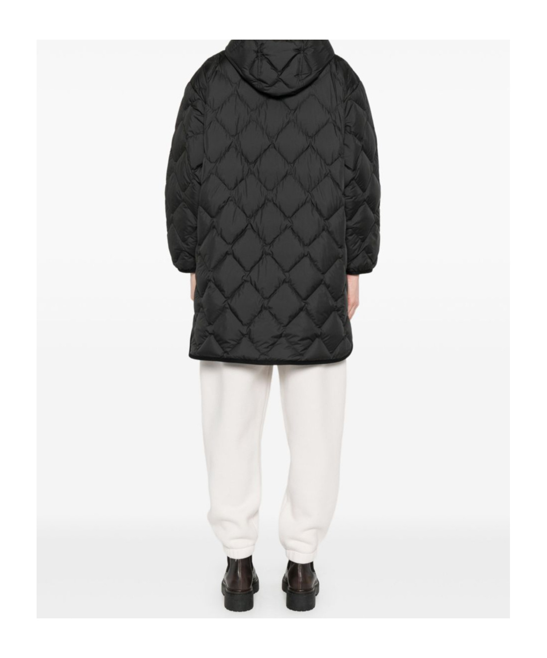 Woolrich Black Quilted Hooded Jacket In Black