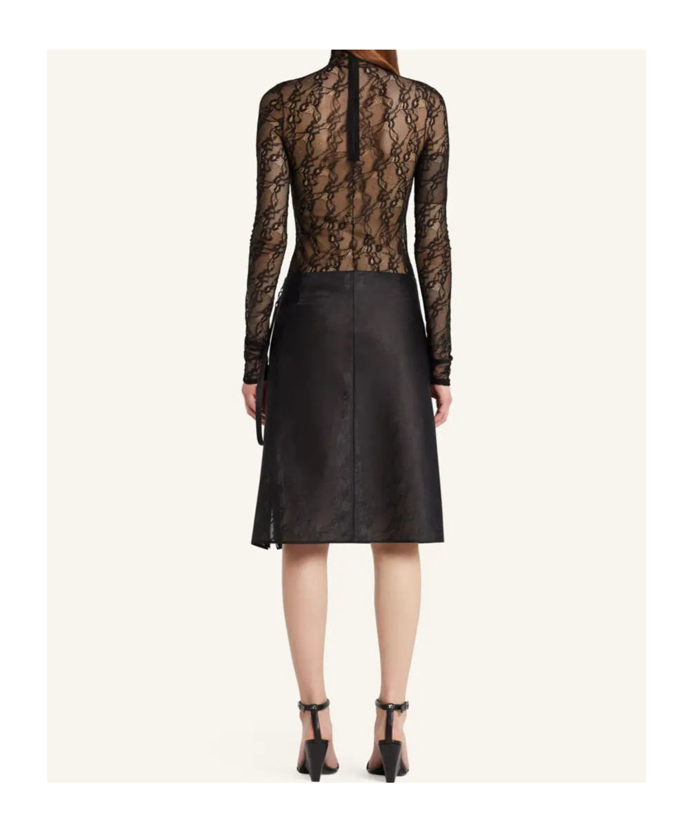 Courrèges Lace-panel High-neck Top In Gray