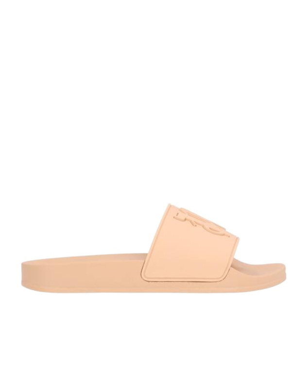 Palm Angels Monogram-embossed Slides In Nude