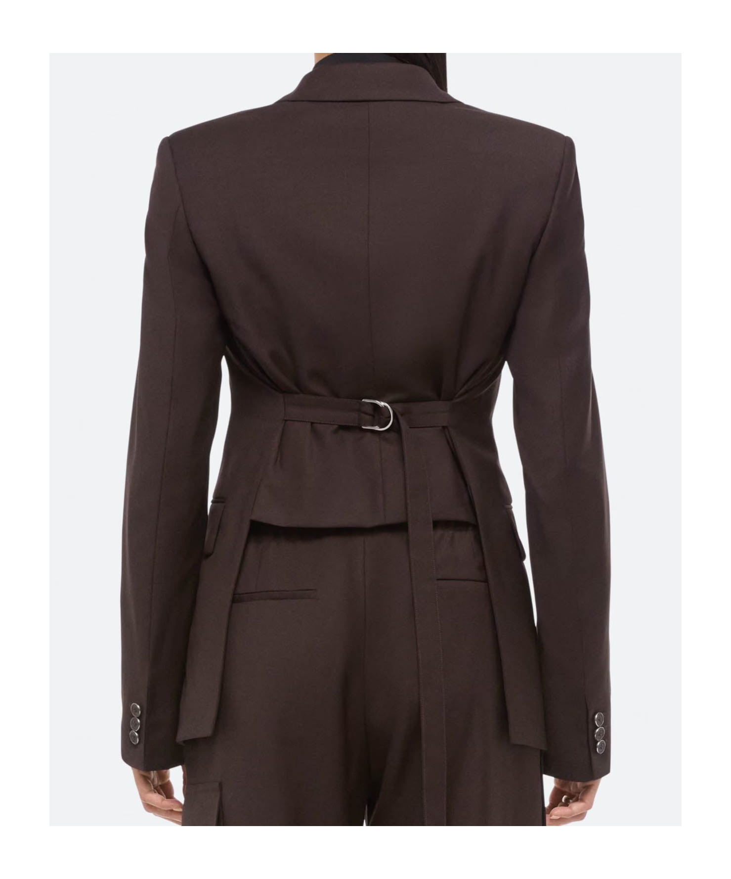 Helmut Lang Long-sleeved Suit Jacket In Brown