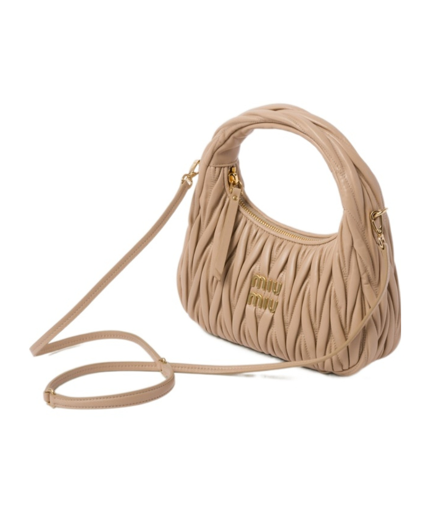Miu Miu Wander Matelassé Mini Bag In Neutral