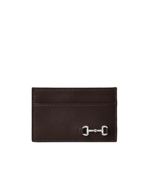 Gucci Card Case With Horsebit In Brown