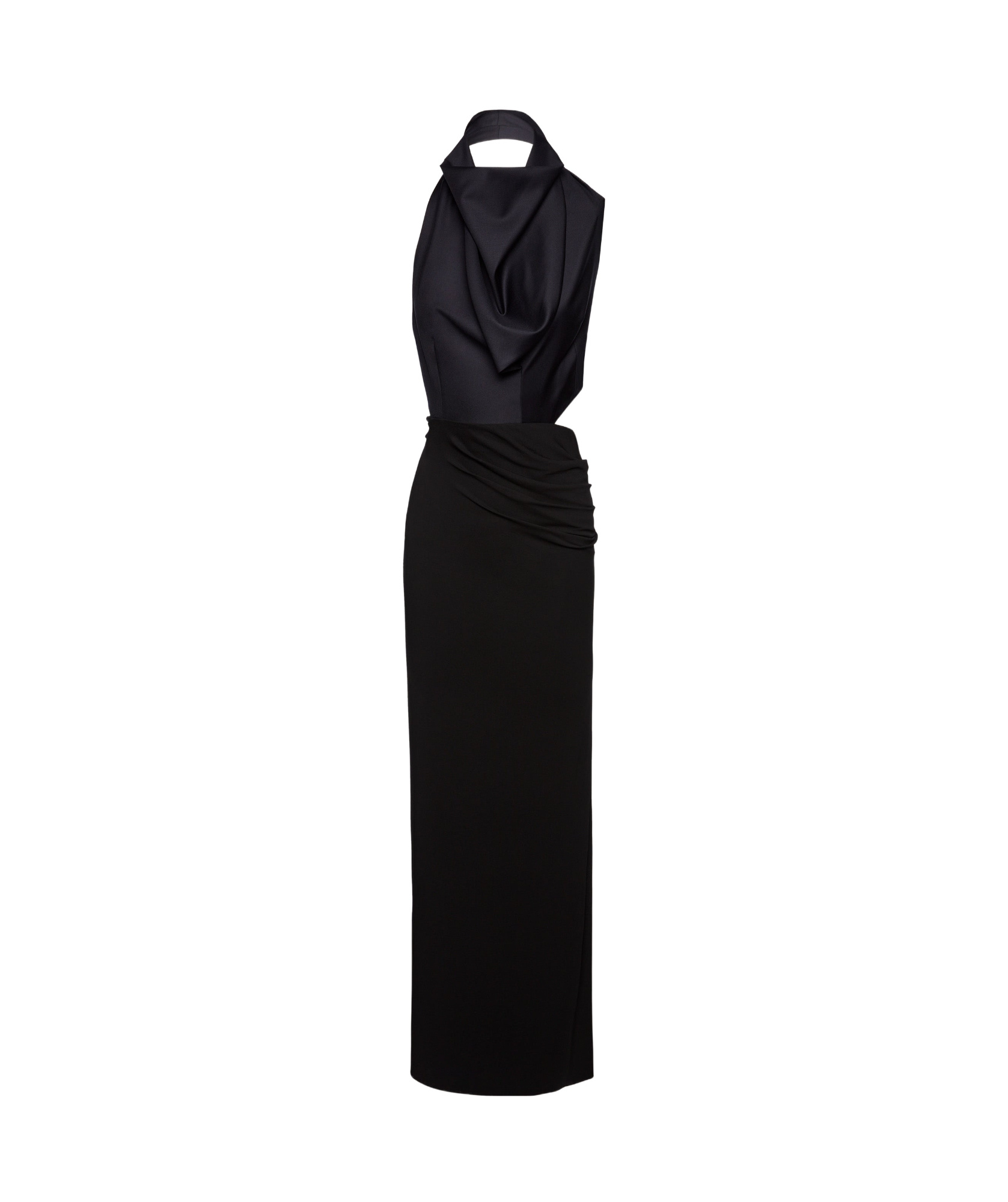 Magda Butrym Cowl Neck Gown In Navy In Navy Blue