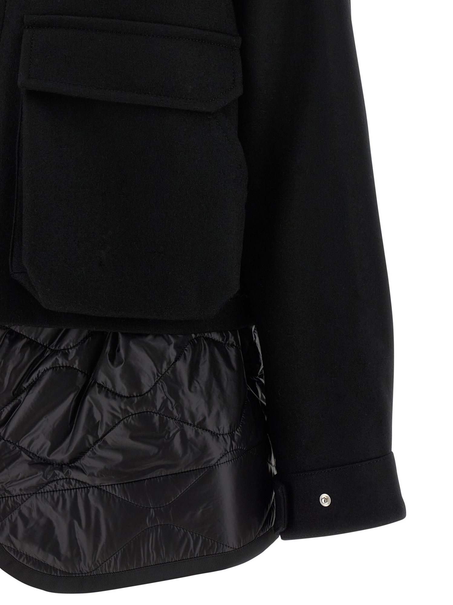 Sacai Wool Melton Blouson In Black