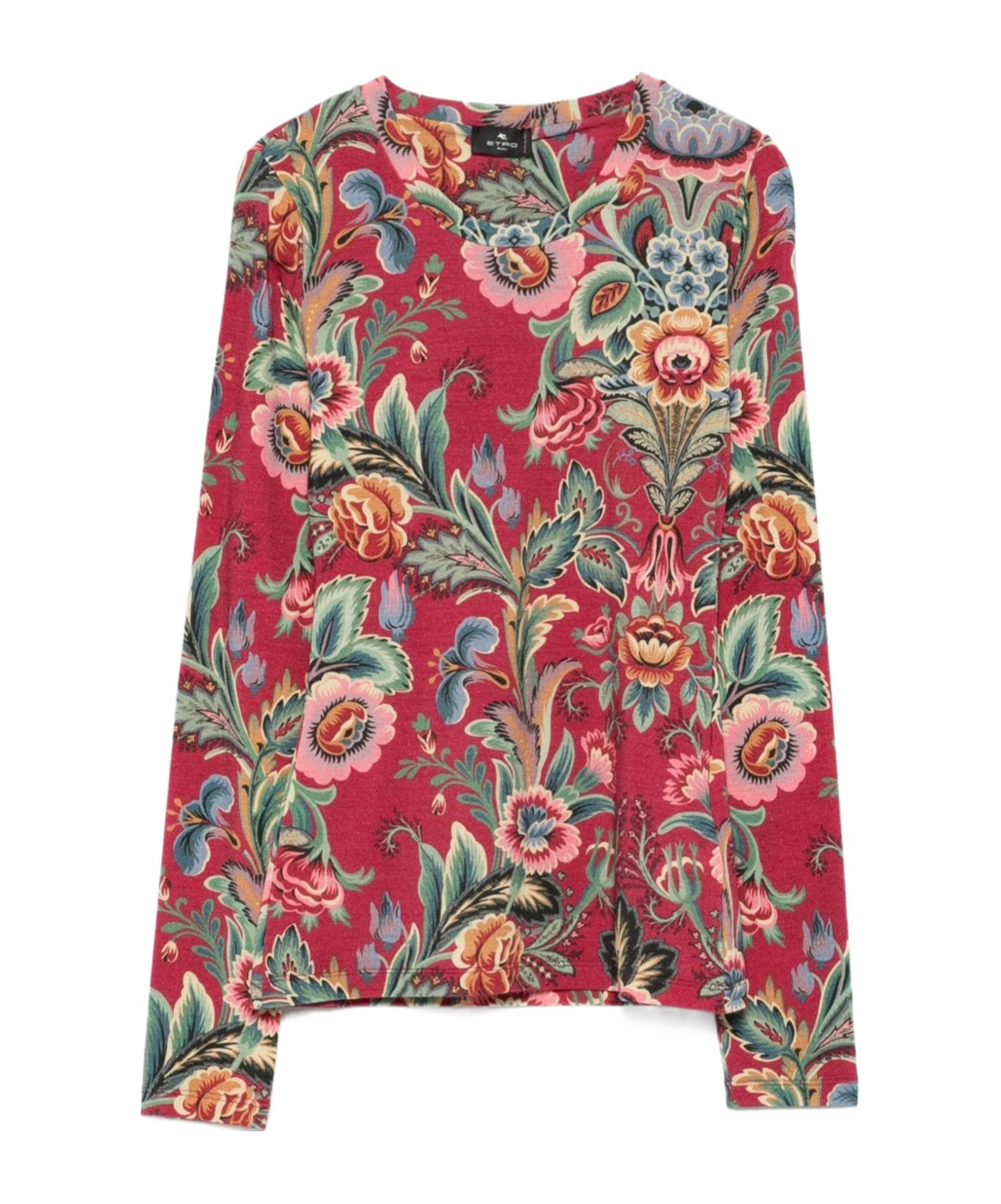 Etro Floral Pattern Long-sleeved Knitwear Sweater In Red