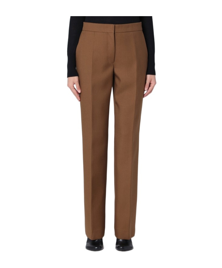 Jil Sander Tailored Wool Slim Pants In Brown