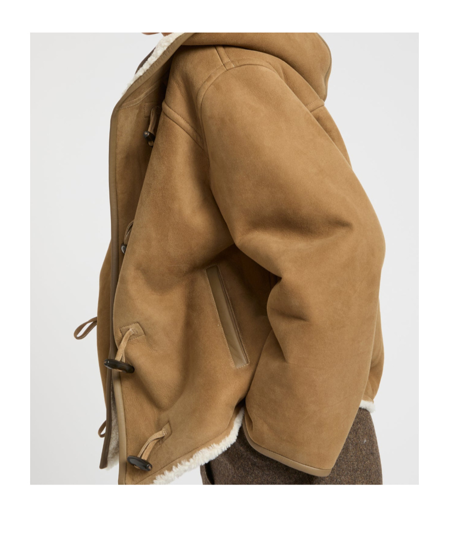 Yves Salomon Reversible Leather And Shearling Jacket In Brown