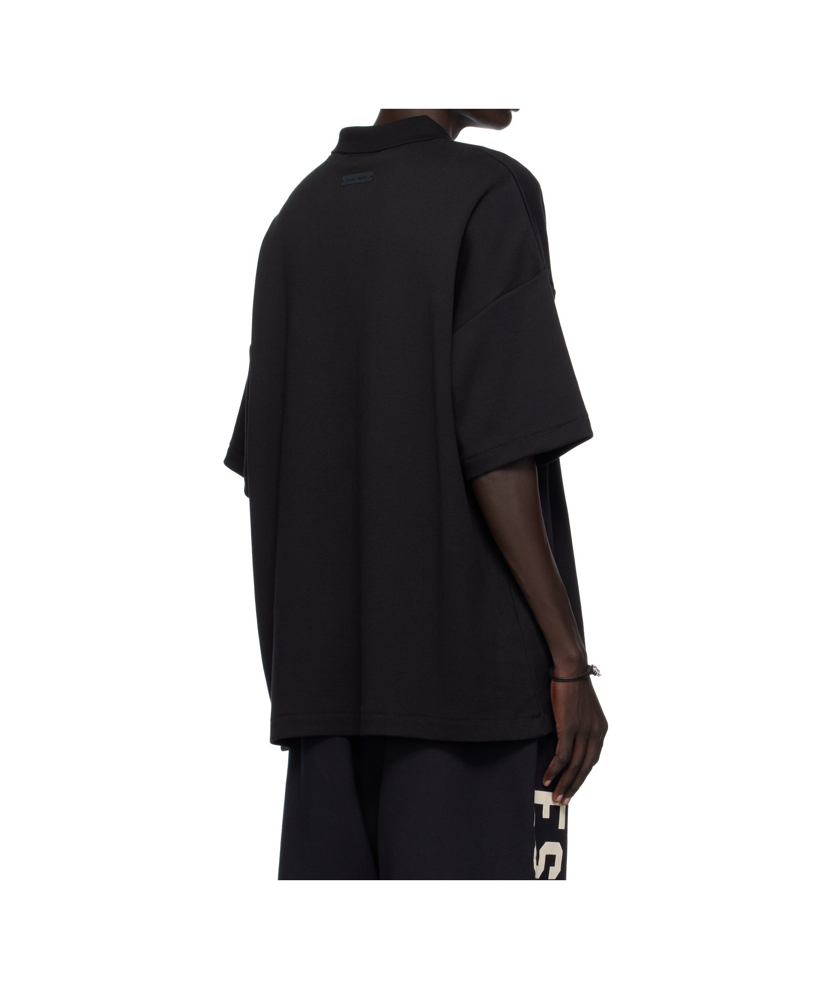 Essentials Polo Shirt With Logo Patch In Black