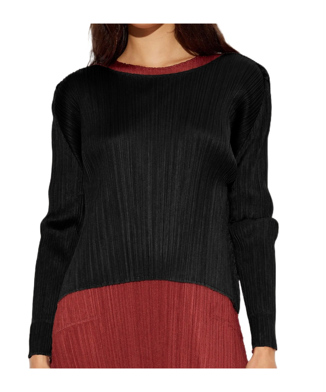 Issey Miyake Pleats Please 'monthly Colors: October' Blouse In Black