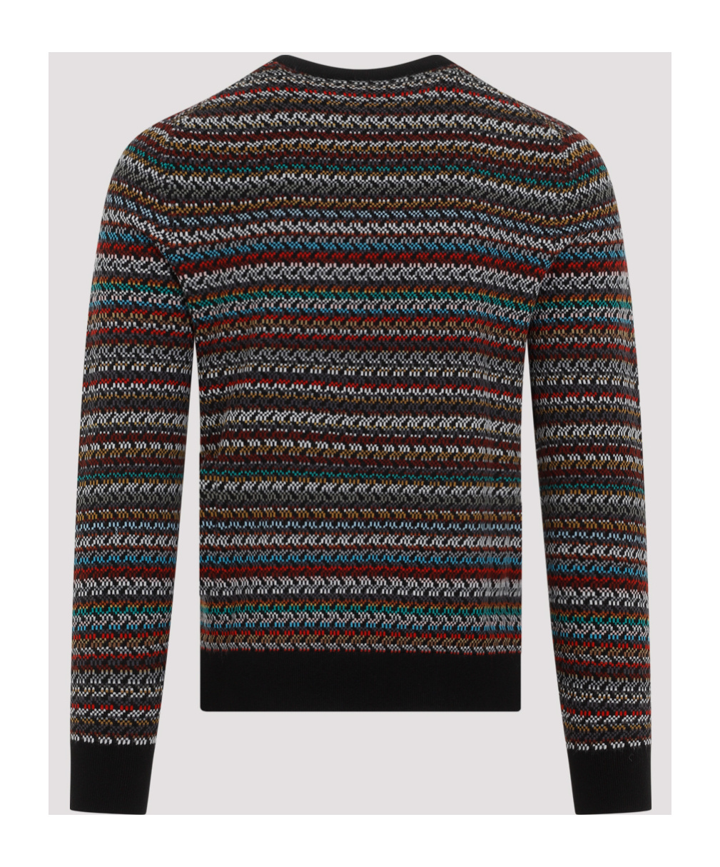 Paul Smith Pattern-intarsia Knitted Jumper In Black