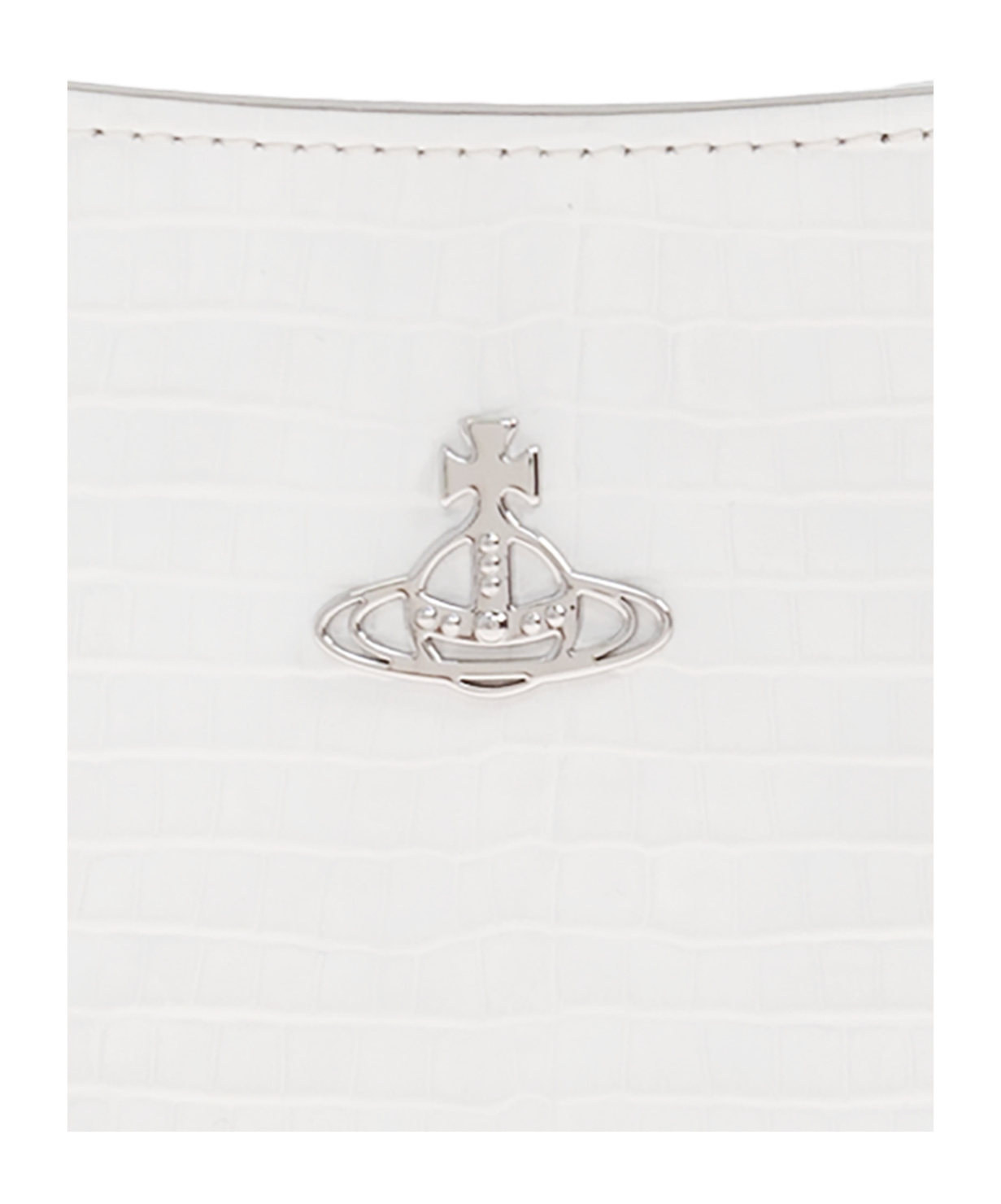 Vivienne Westwood Tasha Crocodile-effect Leather Shoulder Bag In White