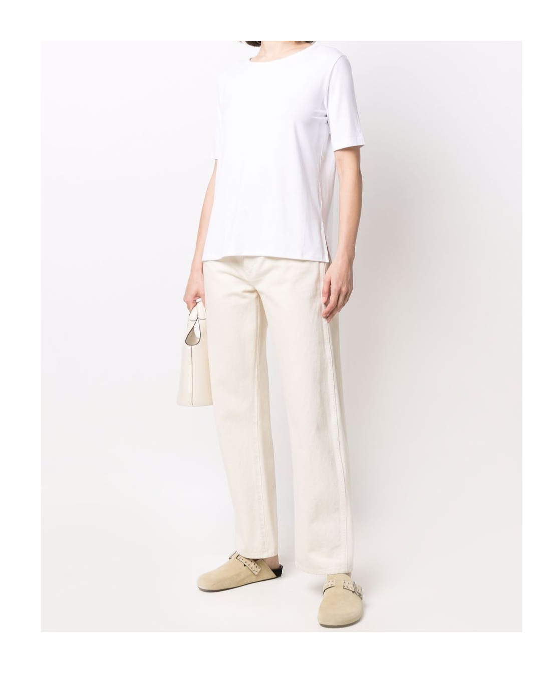 Le Tricot Perugia Scoop Neck T-shirt In White