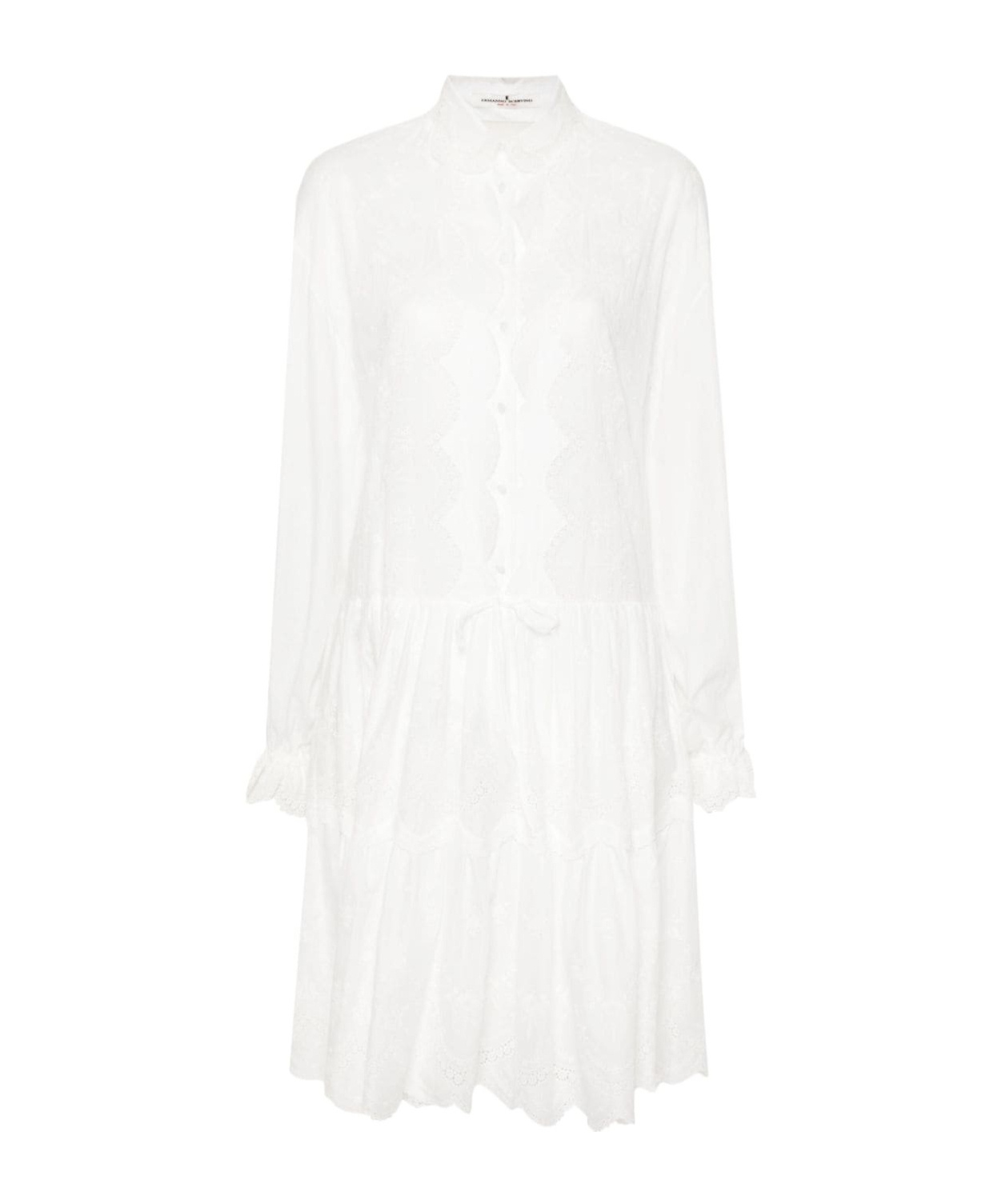 Ermanno Scervino Floral-embroidery Mini Dress In White