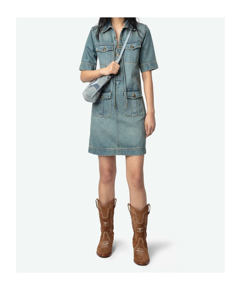 Zadig & Voltaire Short Sleeve Denim Dress