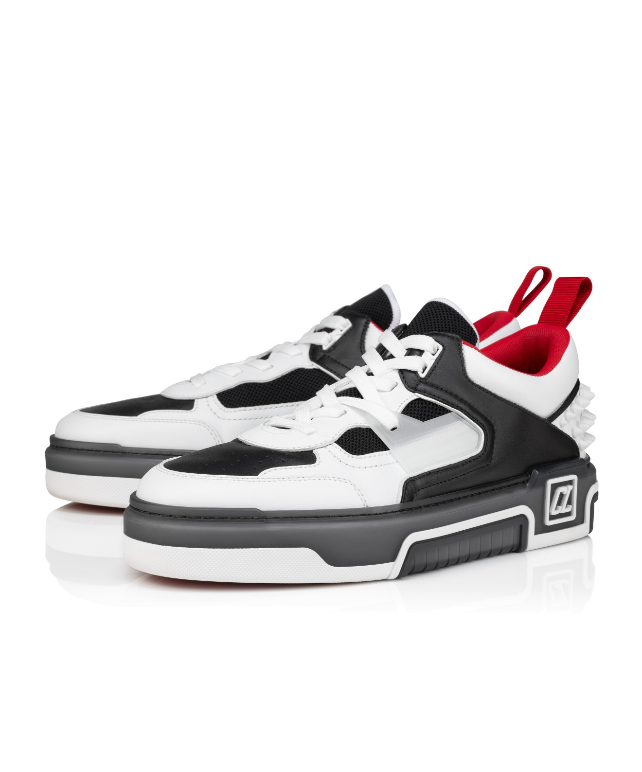 Christian Louboutin Low Top Sneakers With Signature Red Sole In White